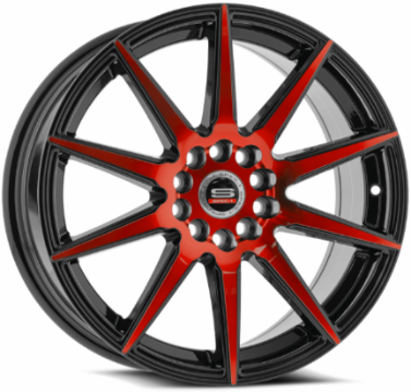 Spec-1 Sp-51 Gloss Black & Red Machined 20x8.5 (+38) 5x114.3