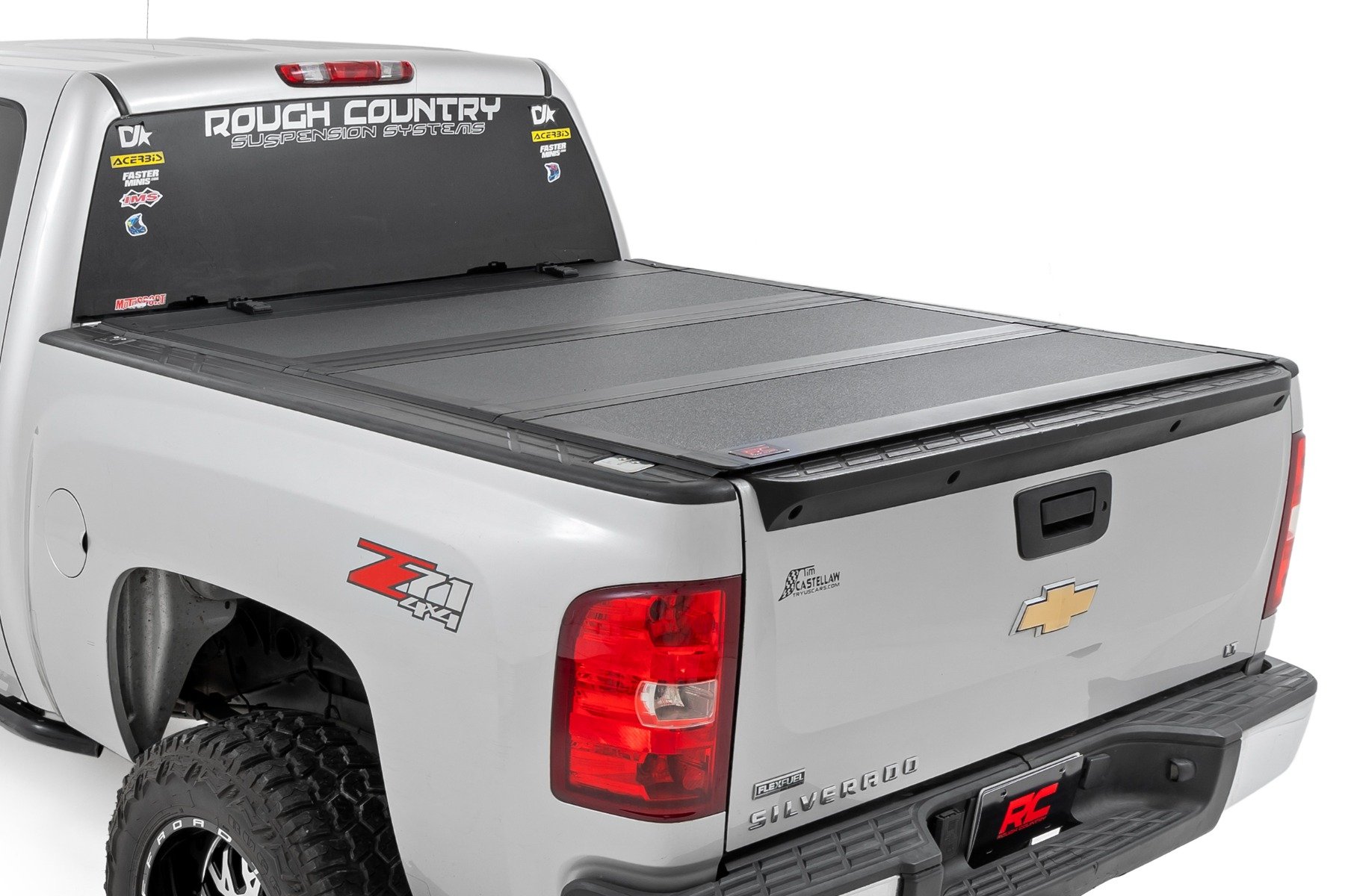Hard Tri-Fold Flip Up Bed Cover | 5'9" Bed | Rail Caps | Chevy/GMC 1500 (07-13)