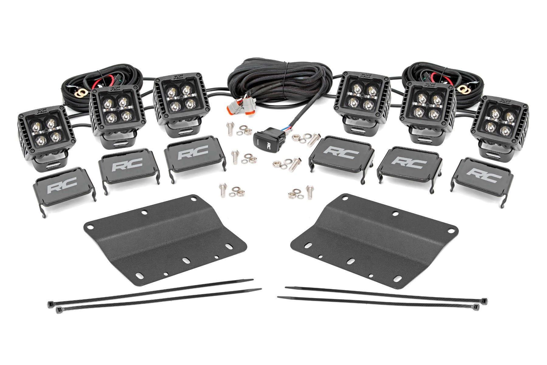 LED Light Kit | Fog Mount | Triple 2" Black Pair | White DRL | Ford Bronco (21-24)