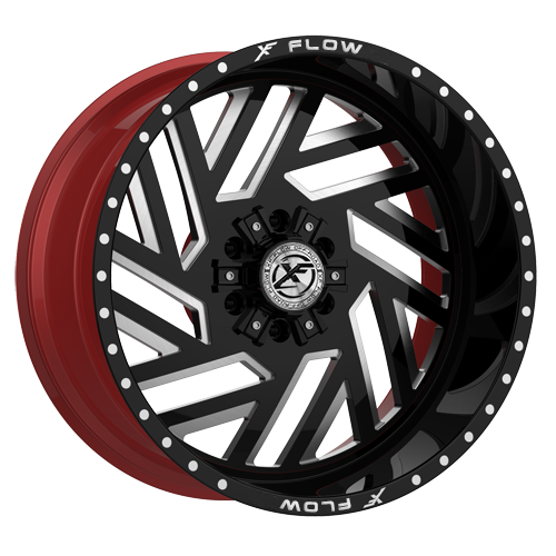 Xfx Flow Xfx-304 Gloss Black & Milled With Red Inner 24x12 (--44) 5x127