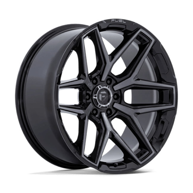 Fuel 1pc Flux Gloss Black Brushed Face With Gray Tint 22x12 (-44) 5x127