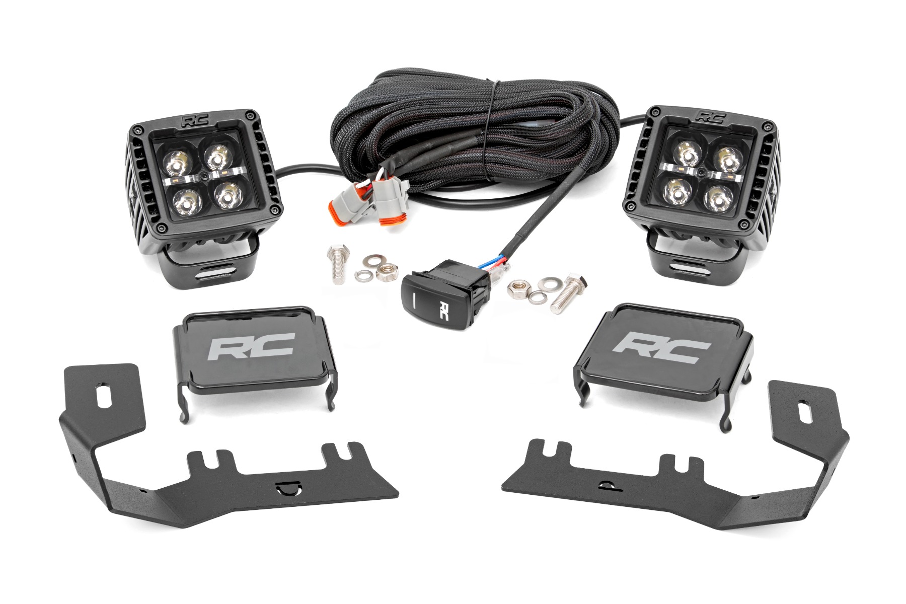 LED Ditch Light Kit | 2in Black Pair | White DRL | Chevy/GMC 1500 (14-18 & Classic)