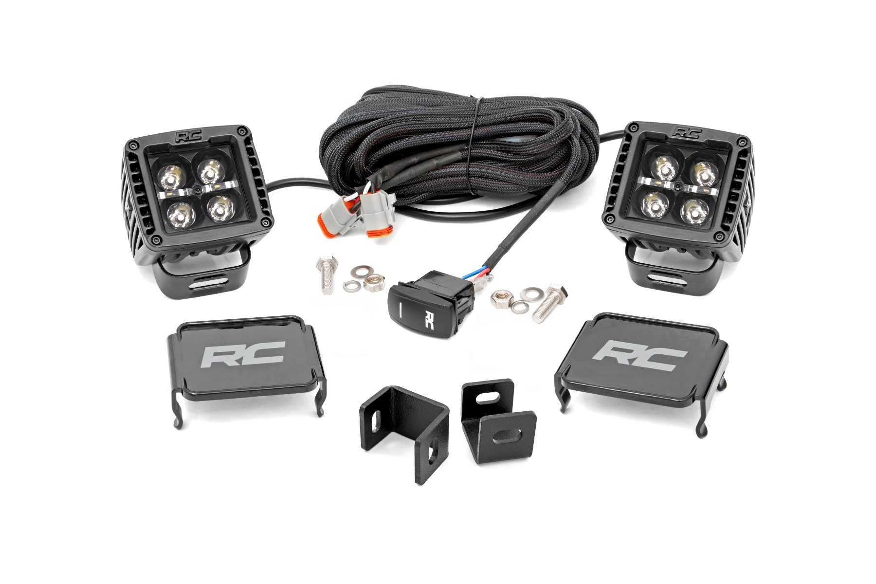 LED Light Kit | Ditch Mount | 2" Black Pair | Amber DRL | Toyota Tundra (22-24)
