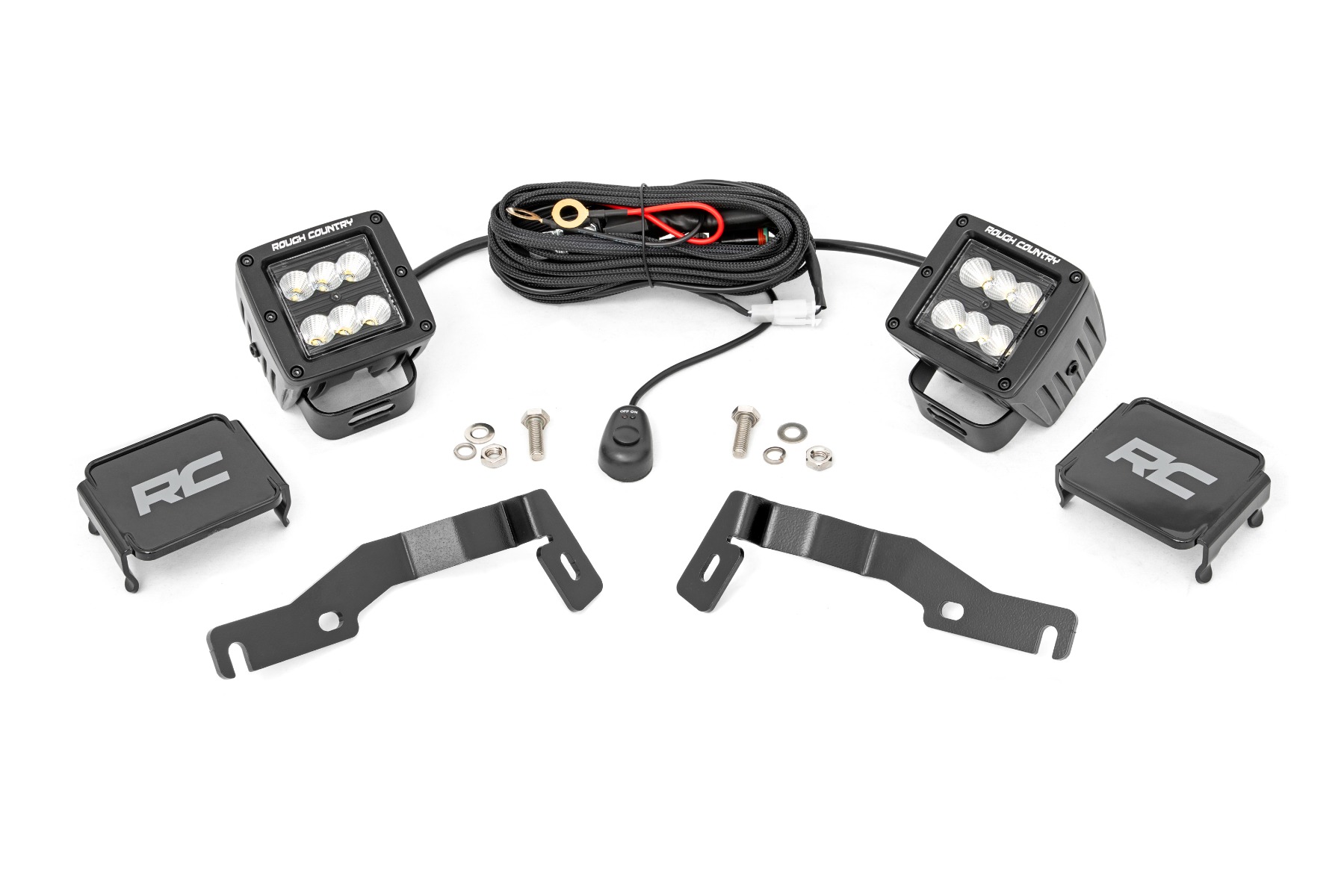 LED Light Kit | Ditch Mount | 2" Black Pair | Flood | Toyota Tacoma (2024)