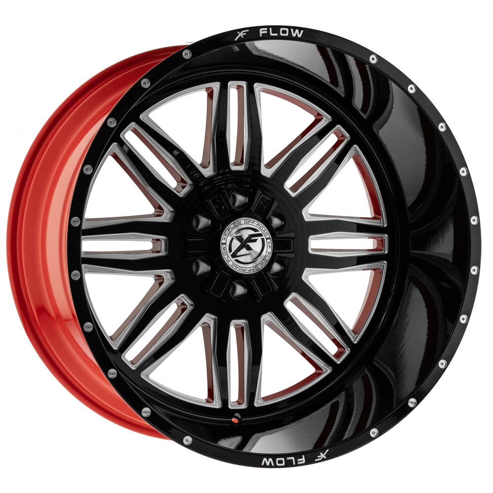 Xfx Flow Xfx-303 Gloss Black & Milled With Red Inner 26x12 (--44) 5x127