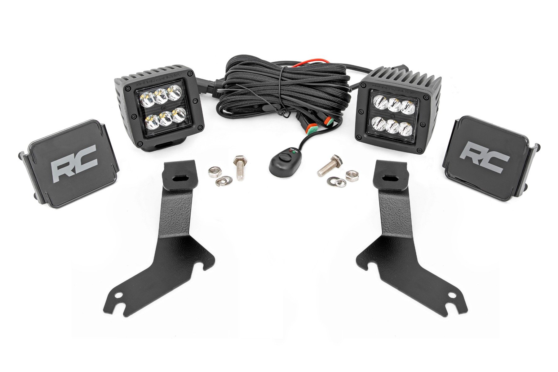 LED Light Kit | Ditch Mount | 2" Black Pair | Spot | Chevy 1500 (99-06)
