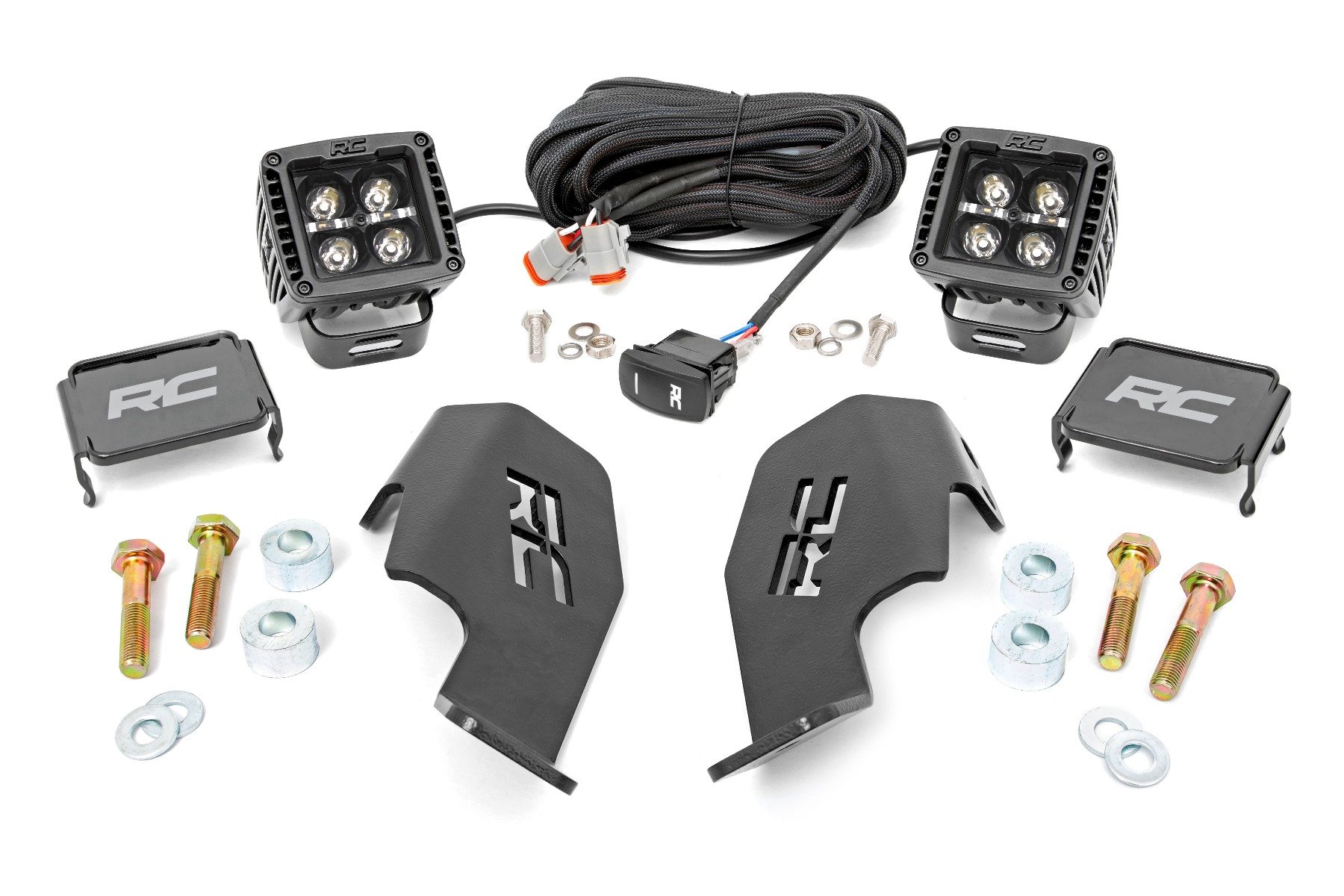 LED Light Kit | Cage Mount | 2" Black Pair | White DRL | Honda Talon