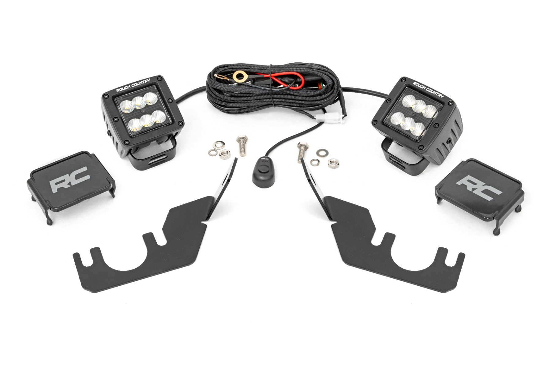 LED Light Kit | Rear Mount | 2" Black Pair | Flood | Kawasaki Teryx 800/Teryx4 800