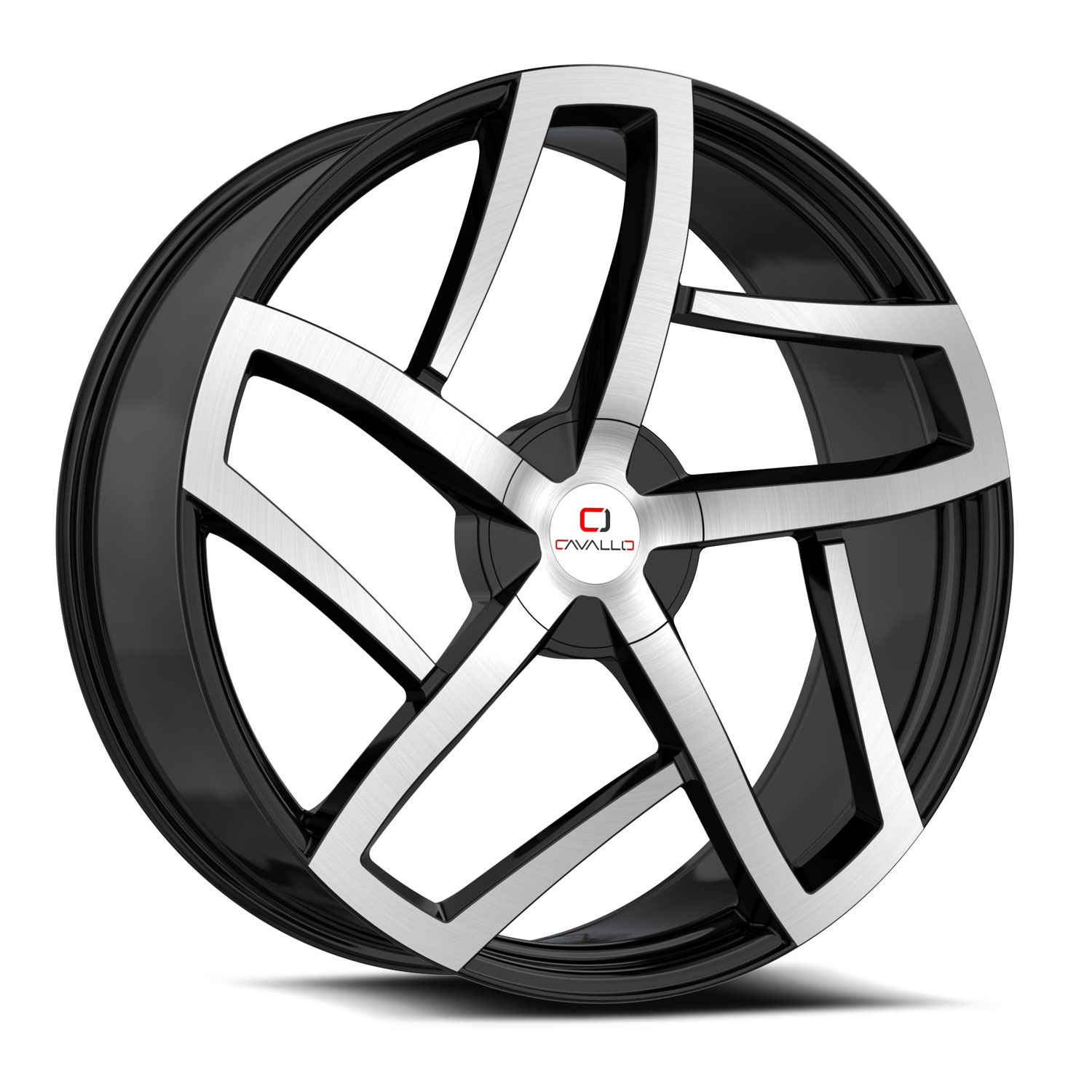 Cavallo CLV-50 Gloss Black & Machined 18x8 (+35)5x114.3
