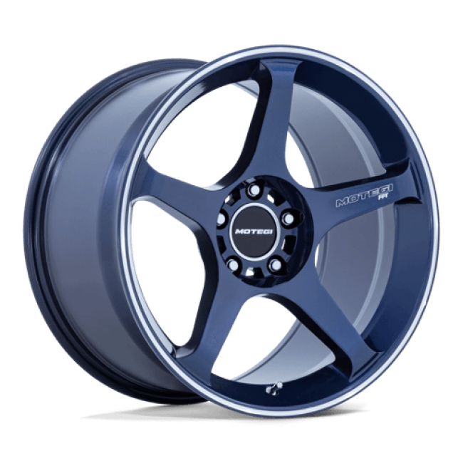 Motegi Mr159 Battle V Obsidian Blue W/ Machined Lip Stripe 18x9.5 (+15) 5x114.3