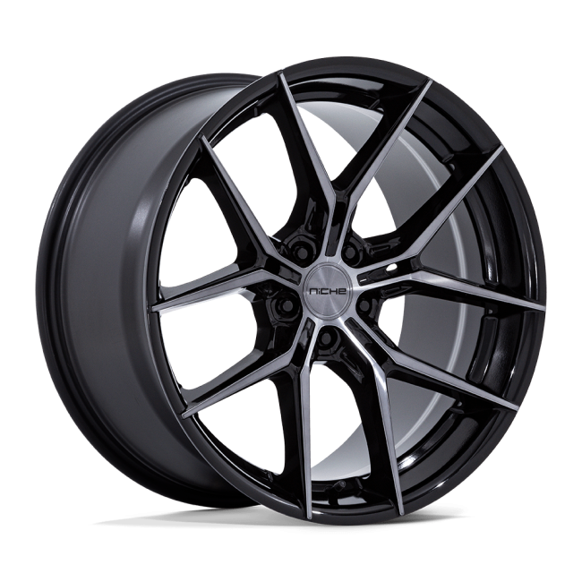 Niche 1pc Nc279 Prodigy 5 Gloss Black Dark Tinted Clear 18x9.5 (+40) 5x114.3