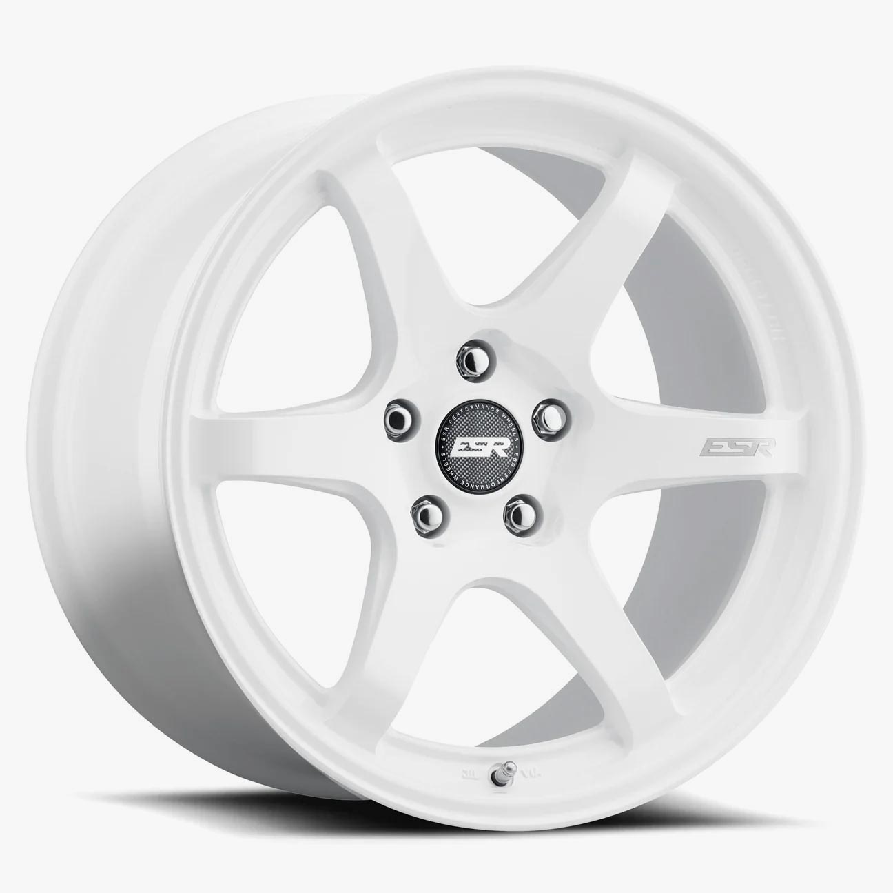 Esr Wheels Apx6 Gloss White 19x10.5 (+22) 5x108 (Custom Drill)