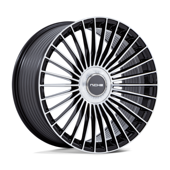 Niche 1pc Nc282 Serene Gloss Black W/ Machined Face 22x10.5 (+38) 5x112/5x120