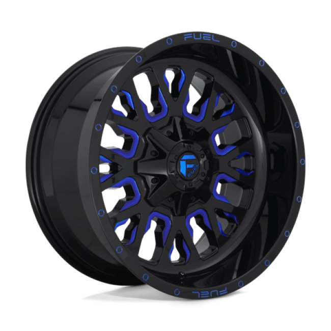 Fuel 1pc D645 Stroke Gloss Black Blue Tinted Clear 20x9 (+20) 8x180