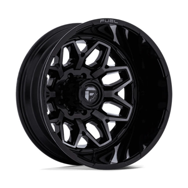 Fuel 1pc D875 Flux Dually Gloss Black Brush-fc Gray Tint 22x8.25 (-240) 8x165.1