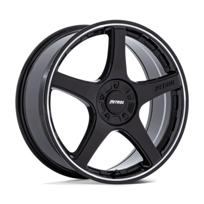 Petrol Pe003 P2e Gloss Black W/ Machined Lip 17x8 (+35) 5x100/5x120