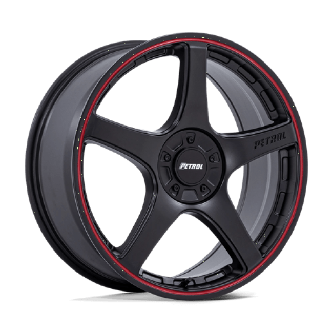 Petrol Pe003 P2e Matte Black W/ Red Lip 17x8 (+40) 5x108/5x114.3