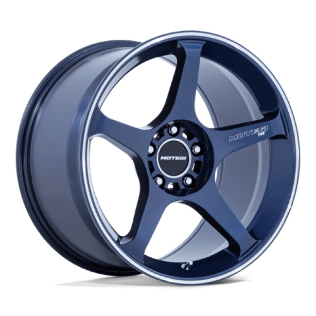 Motegi Mr159 Battle V Obsidian Blue W/ Machined Lip Stripe 18x9.5 (+0) 5x120