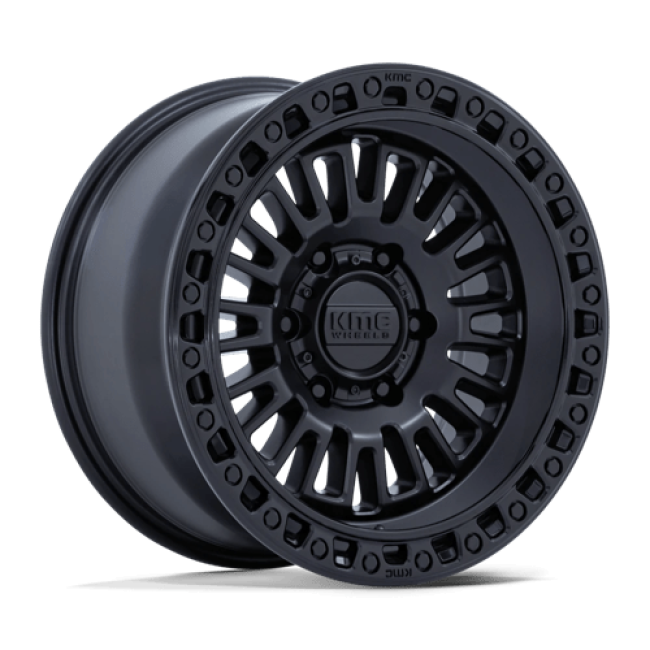 Kmc Km554 Aztec Matte Black W/ Gloss Black Lip 17x8.5 (+0) 5x127