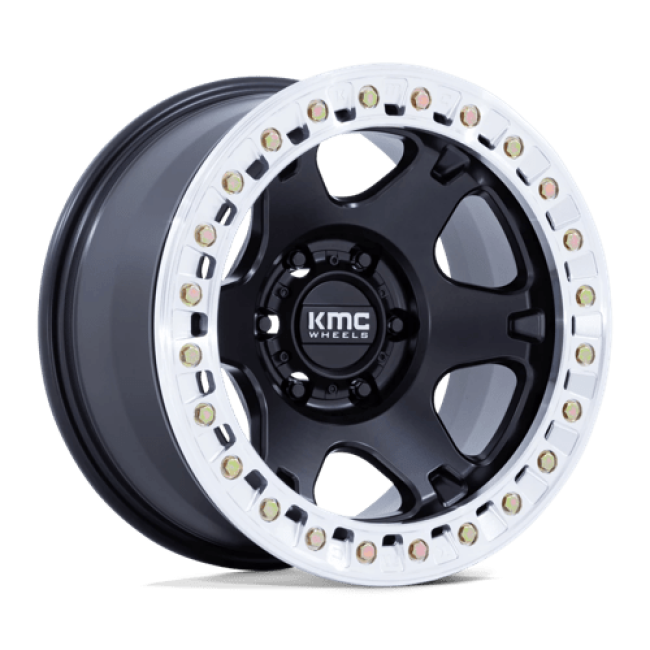 Kmc Km238 Vi Beadlock Satin Black W/ Machined Ring 17x9 (-12) 6x139.7