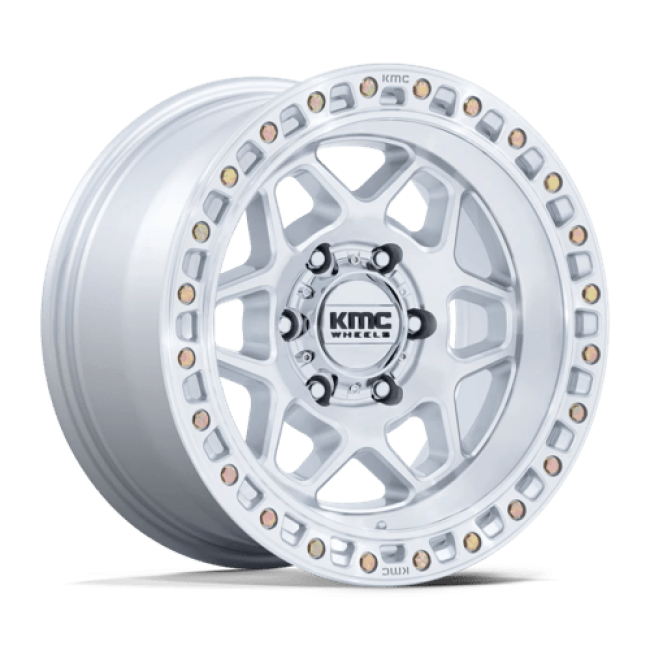 Kmc Km553 Torx Gloss Silver W/ Machined Face 17x8.5 (+0) 5x127