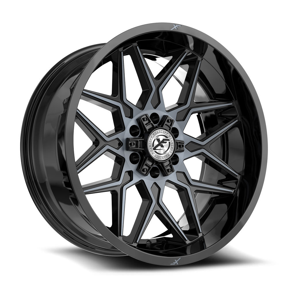XF Off-Road XF-238 Gloss Black & Machined Titanium Double Dark Tint 20x10 (+-12)5x127