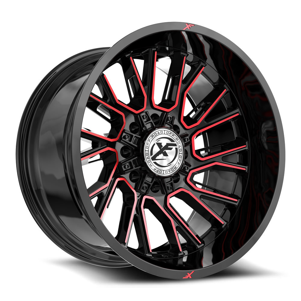 Xf Off-road Xf-230 Gloss Black & Red Machined 20x10 (-12) 8x165.1
