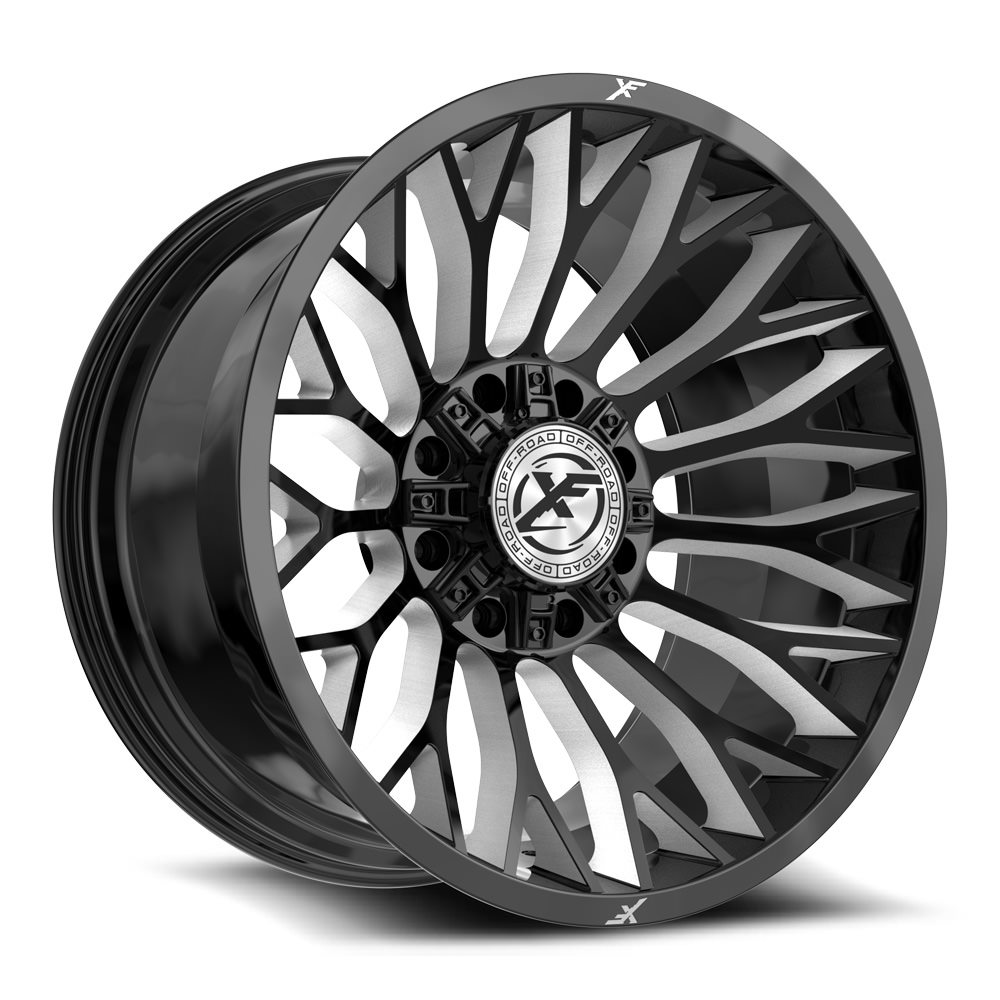 XF Off-Road XF-237 Gloss Black & Milled 20x12 (+-44)8x165.1