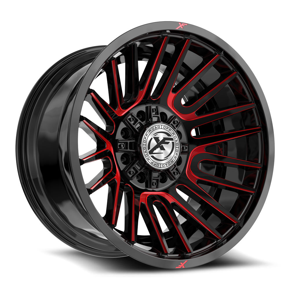 XF Off-Road XF-234 Gloss Black & Red Machined 20x10 (+-24)8x165.1
