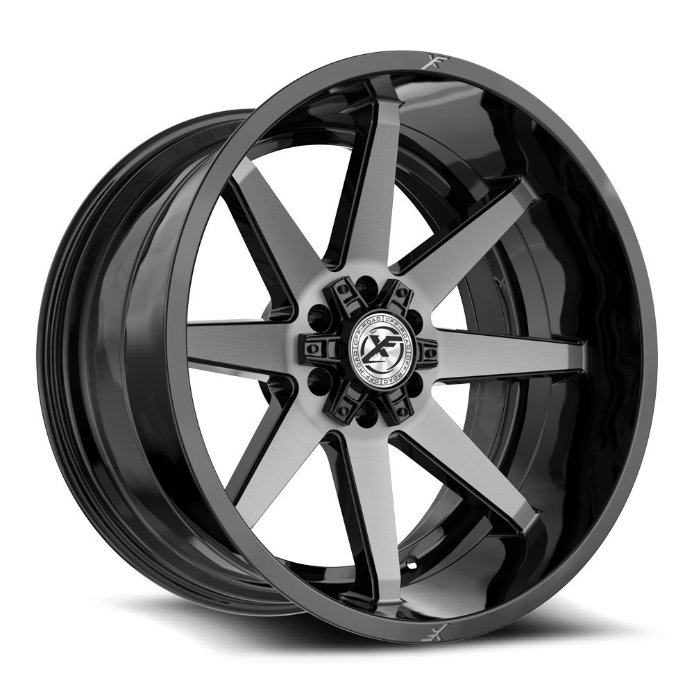 XF Off-Road XF-236 Gloss Black & Brushed Double Dark Tint 20x10 (+-12)5x127