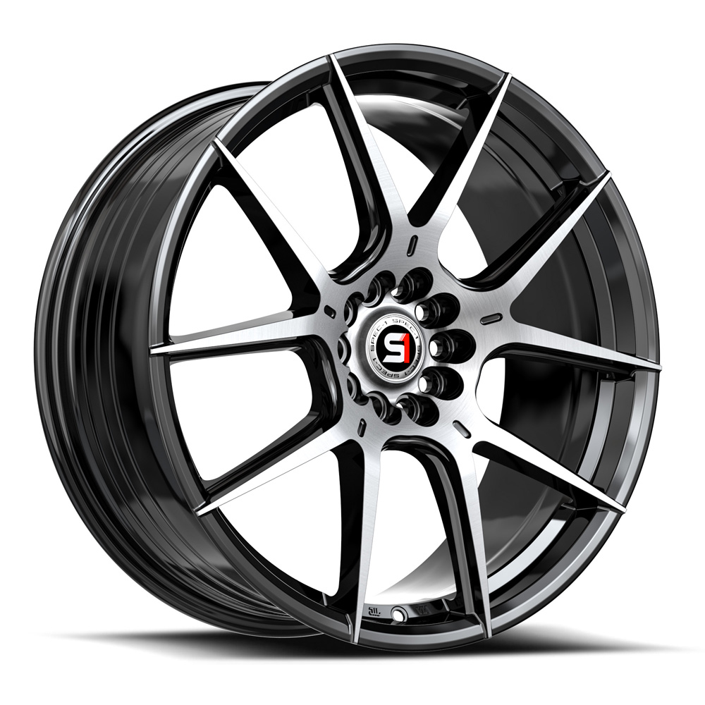 Spec-1 Sp-71 Gloss Black & Machined 18x8 (+38) 5x112
