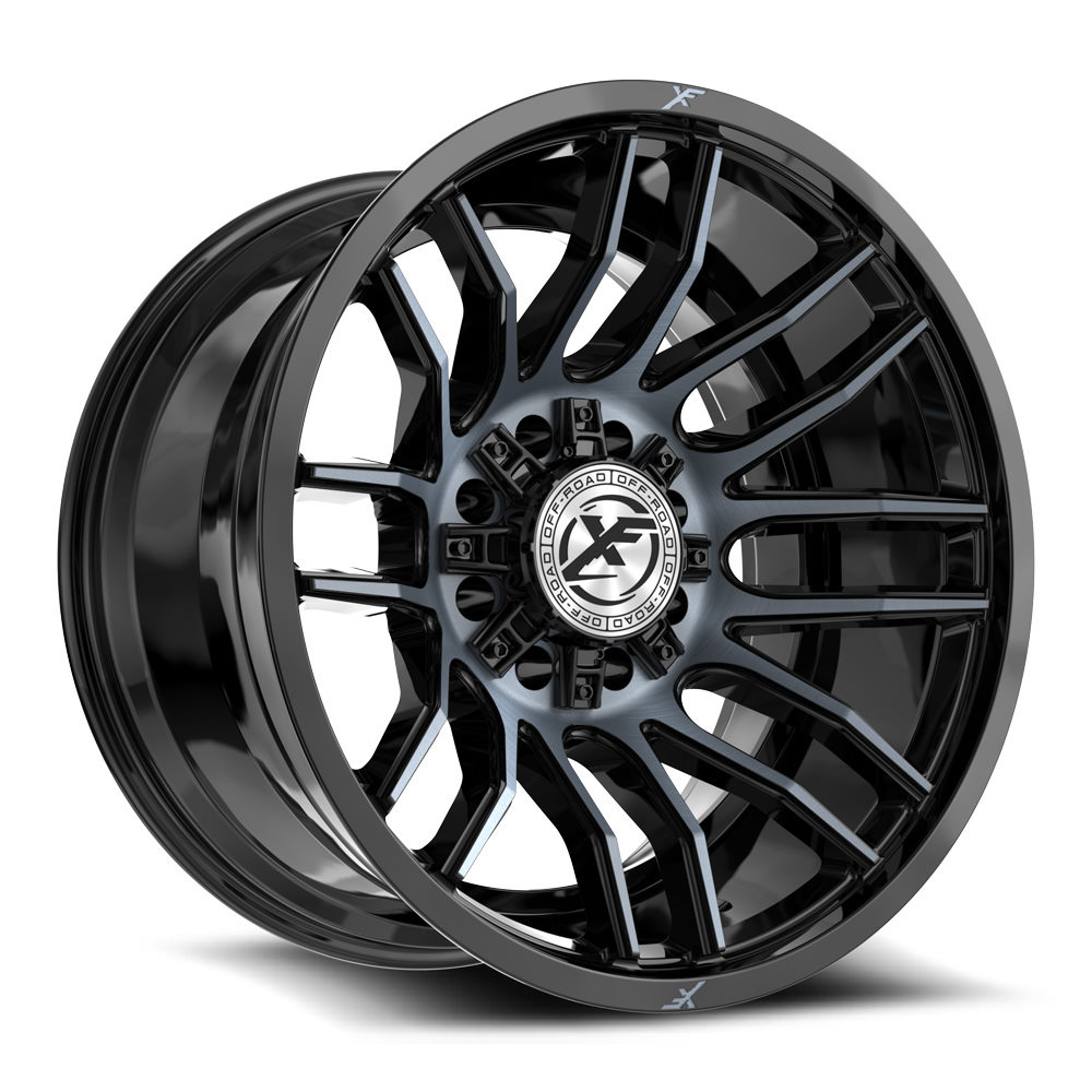 XF Off-Road XF-232 Gloss Black & Machined Titanium Double Dark Tint 20x10 (+-12)8x165.1