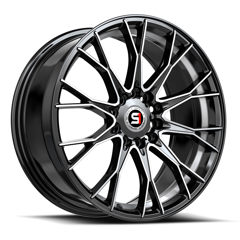 Spec-1 Sp-59 Gloss Black & Machined & Undercut 17x7.5 (+42) 4x100