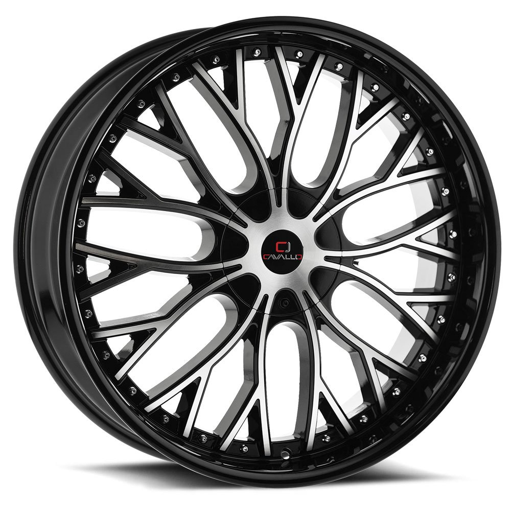 Cavallo Clv-33 Gloss Black & Machined 18x8 (+35) 5x100