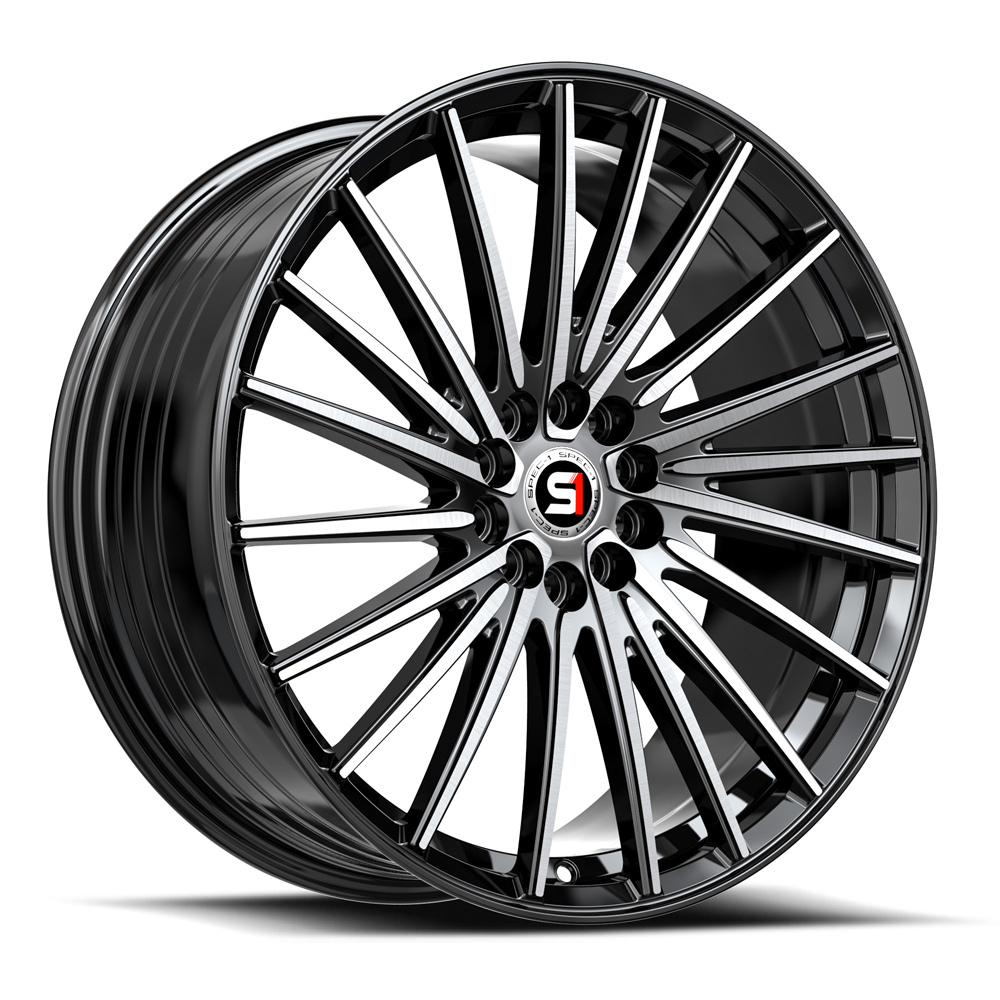 Spec-1 Sp-68 Gloss Black & Machined 17x7.5 (+42) 5x112