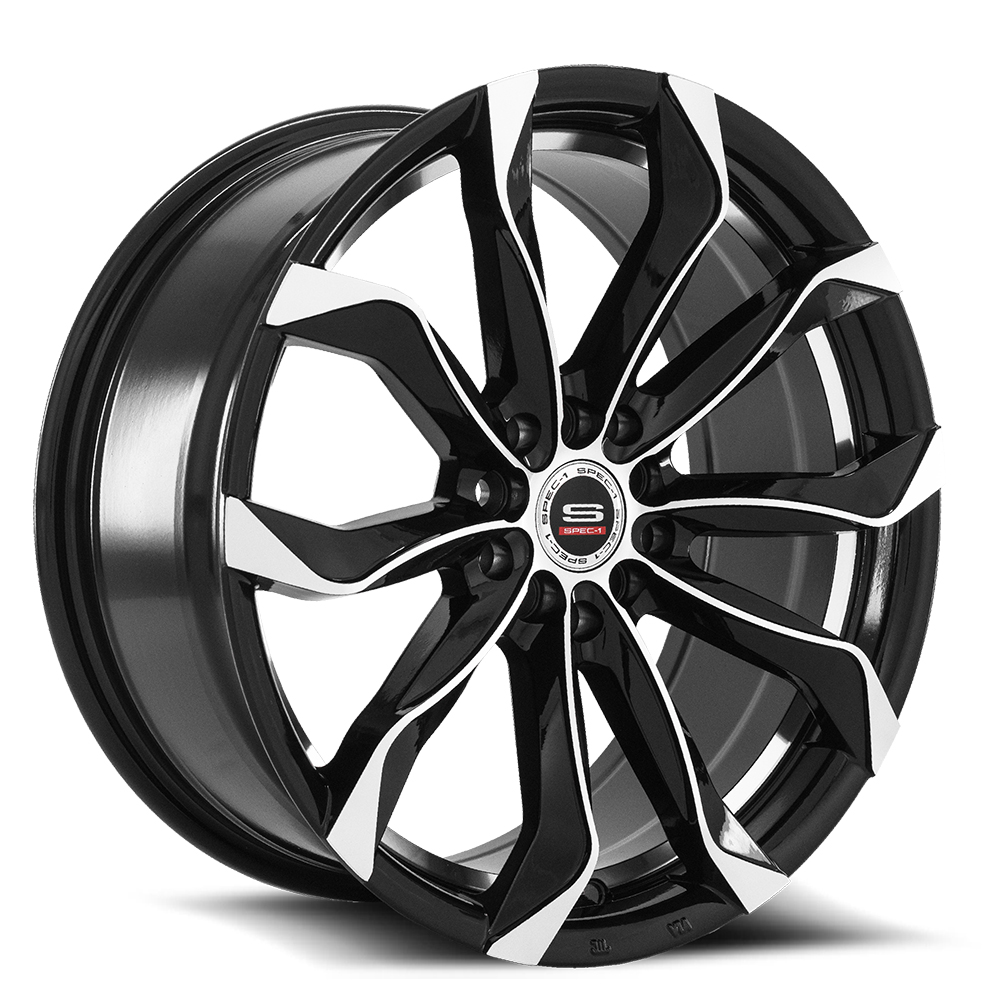 Spec-1 SP-44 Gloss Black & Machined 17x7.5 (+35)4x100
