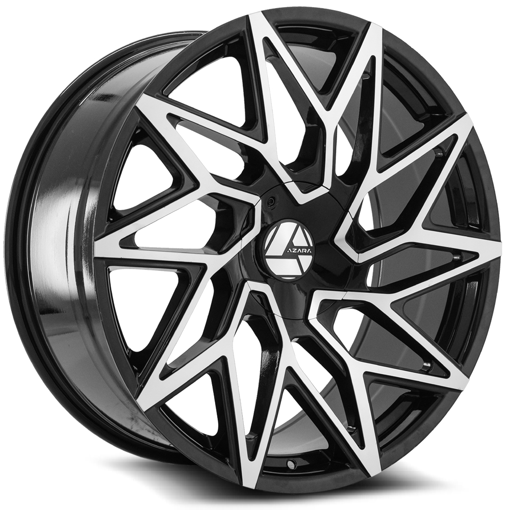 Azara Aza-511 Gloss Black & Machined 22x9.5 (+25) 5x135