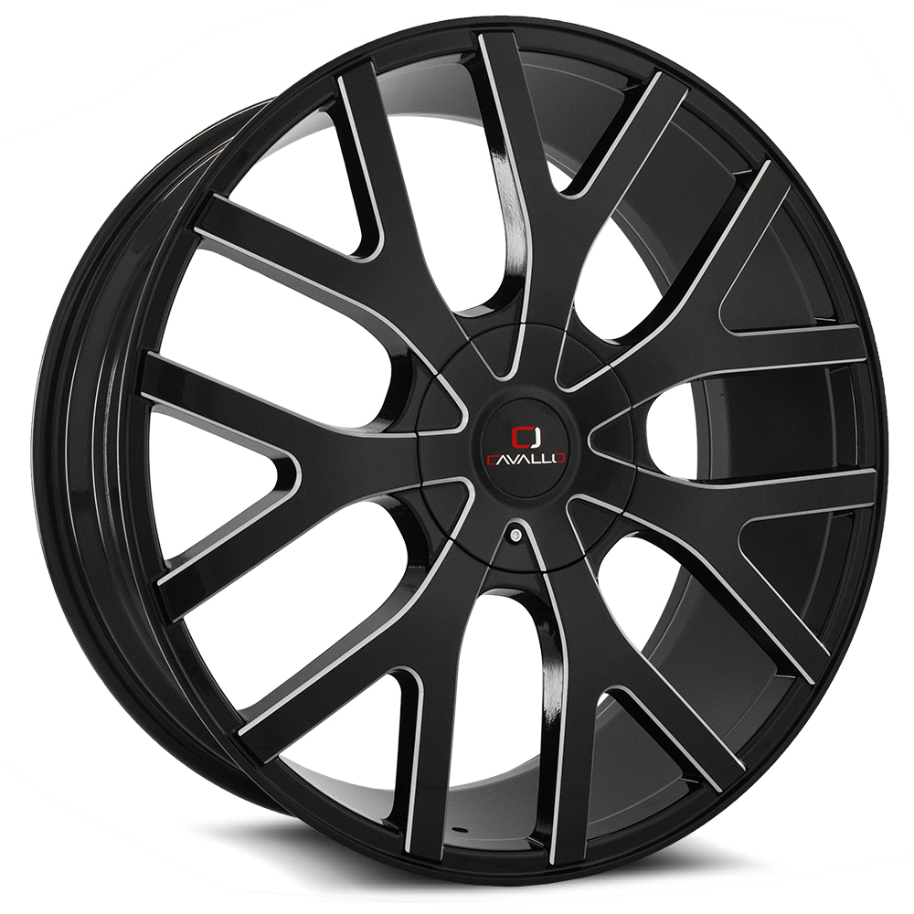 Cavallo CLV-15 Gloss Black & Milled 18x8 (+35)5x112