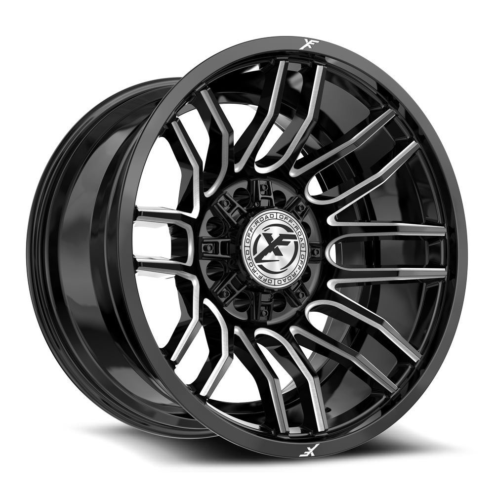 XF Off-Road XF-232 Gloss Black & Milled 20x12 (+-44)8x165.1