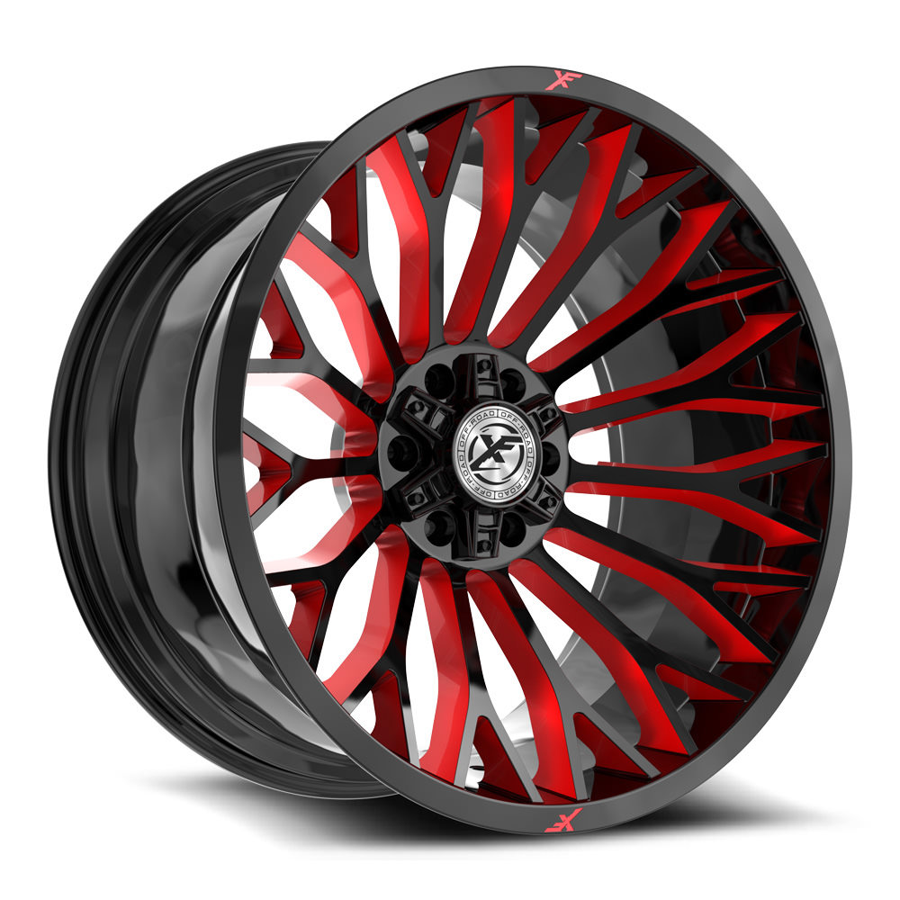 XF Off-Road XF-237 Gloss Black & Red Milled 20x12 (+-44)5x127