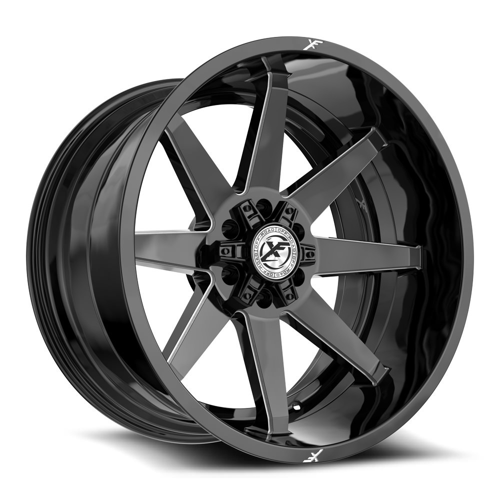 XF Off-Road XF-236 Gloss Black & Milled 20x10 (+-12)5x127