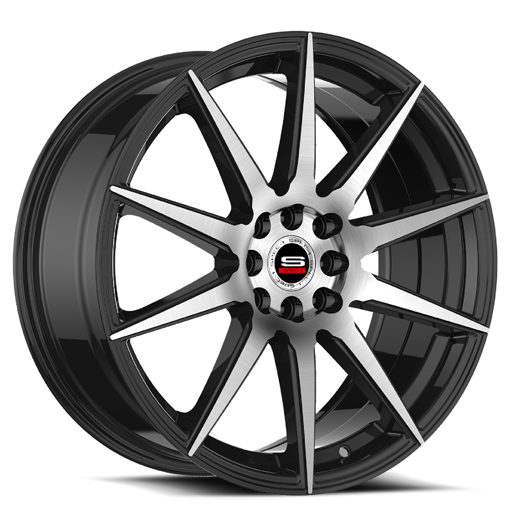 Spec-1 SP-51 Gloss Black & Machined 20x8.5 (+38)5x100