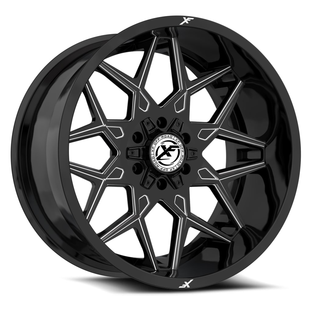 XF Off-Road XF-238 Gloss Black & Milled 17x9 (+0)6x135