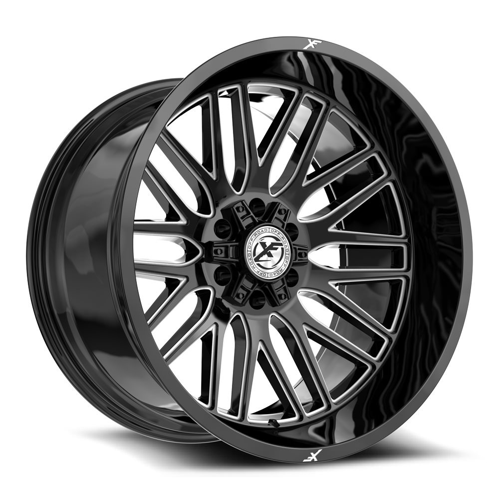 XF Off-Road XF-240 Gloss Black & Milled 17x9 (+0)5x127