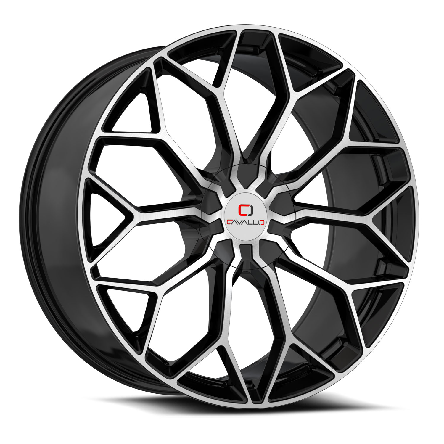 Cavallo Clv-44 Gloss Black & Machined 18x8 (+35) 4x100
