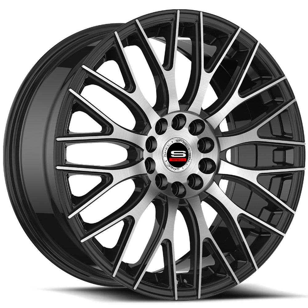 Spec-1 SP-55 Gloss Black & Machined 17x7.5 (+42)5x105
