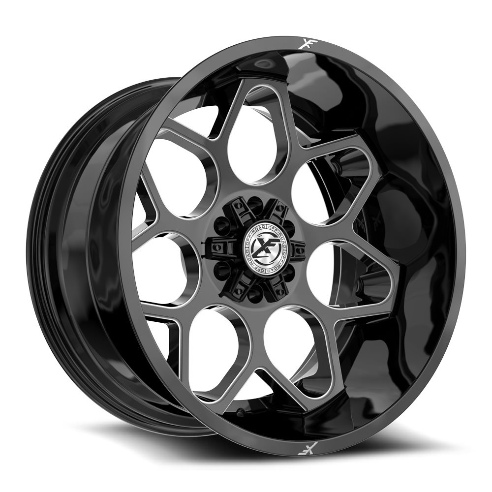 XF Off-Road XF-233 Gloss Black & Milled 20x10 (+-12)5x127