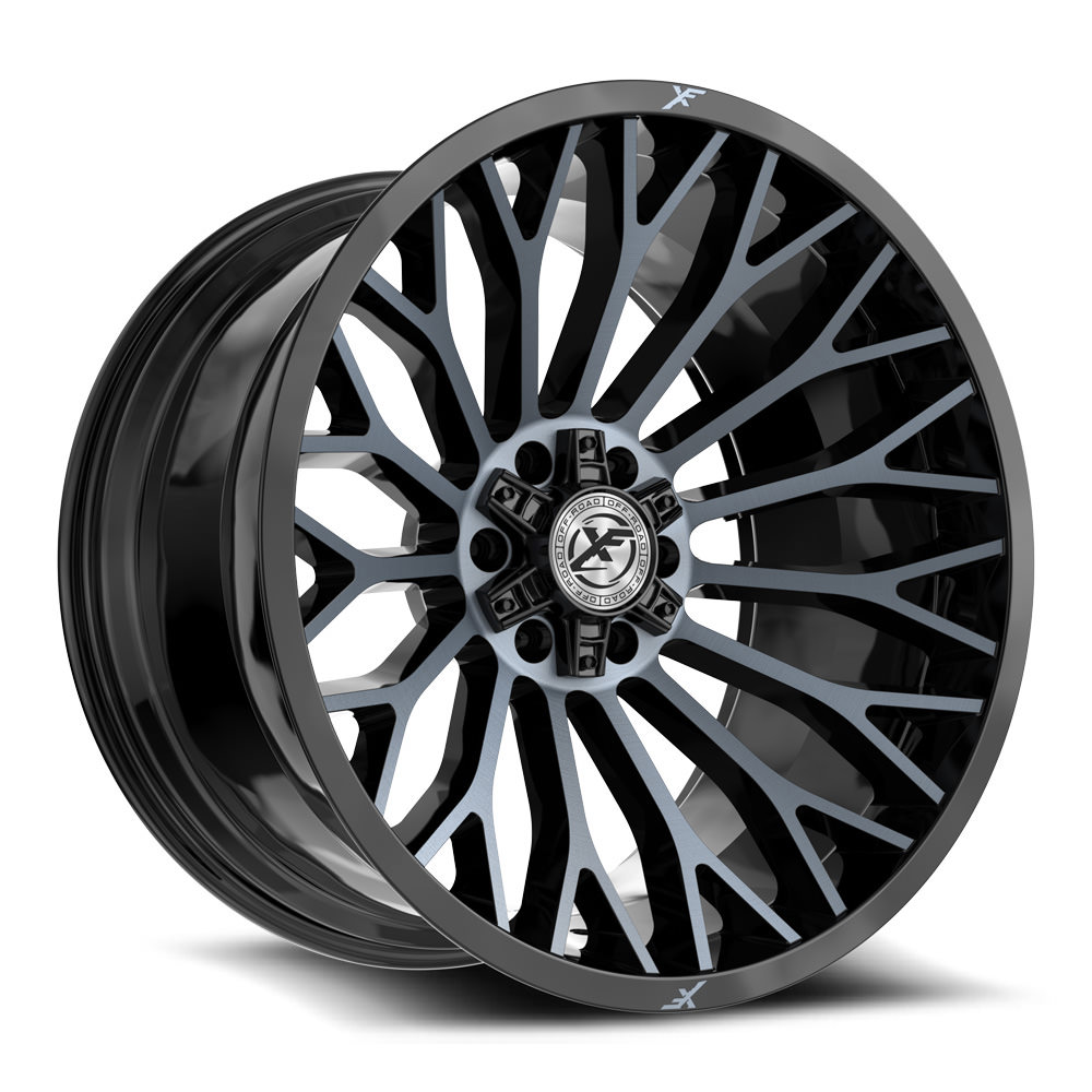 XF Off-Road XF-237 Gloss Black & Machined Titanium Double Dark Tint 20x10 (+-12)5x127
