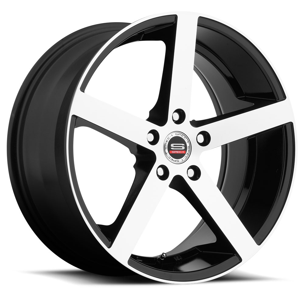 Spec-1 SP-10 Gloss Black & Machined 19x10 (+38)5x114.3