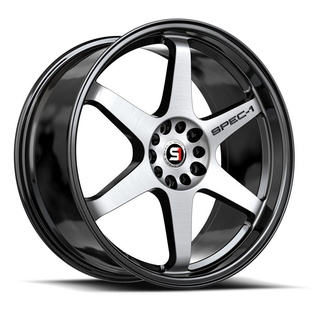 Spec-1 Spt-33 Gloss Black & Machined 17x8 (+38) 5x114.3